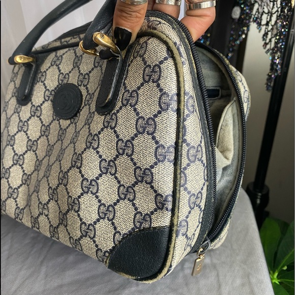 Authentic Gucci GG Web Monogram Design Handbag Matching Wallet - Navy - Picture 4 of 16